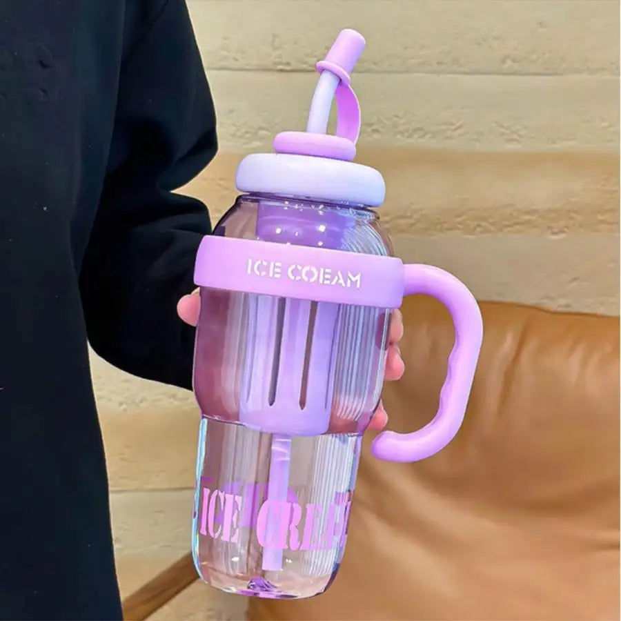 Student Large Capacity Summer Ice King Cup Fitness Essential Lucky Qme purple