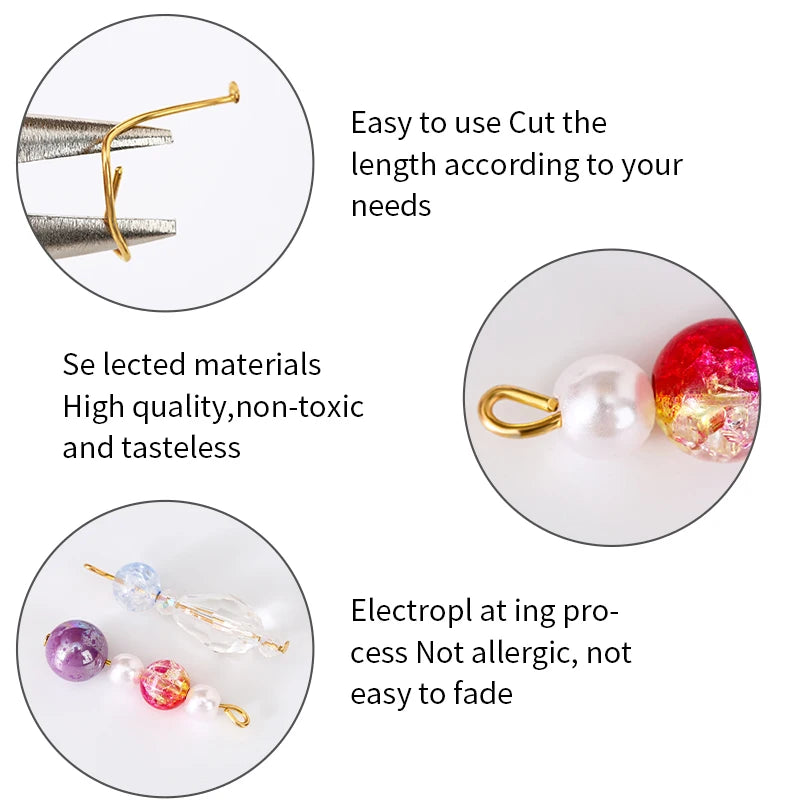 100-200pcs/lot 15-70mm Flat Head Pins Gold/Silver Color/Rhodium Headpins For DIY Jewelry Findings Making Accessories Supplies Qme