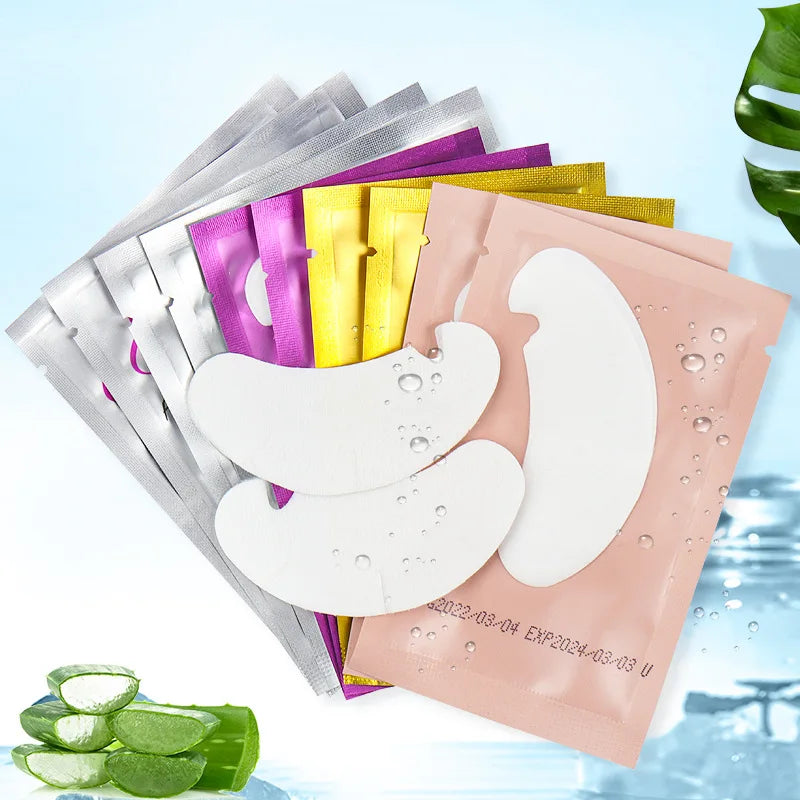 50 Pairs Patches Building Hydrogel Eyepads Eyelash Extension Paper Qme