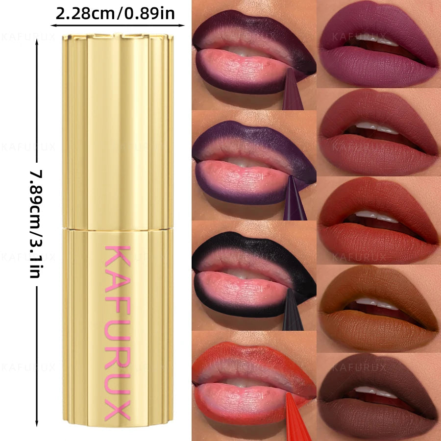 9 Colors Gradient Lipstick Matte Lip Liner Pen Velvet Finish Smooth Qme
