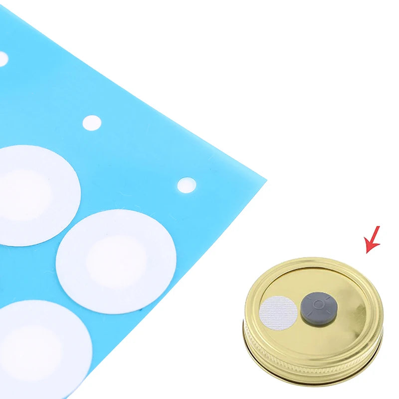 48Pcs/sheet Synthetic Filter Paper Sticker For Under Wide Mouth Jar Lid Mushroom Cultivation Supplies Qme