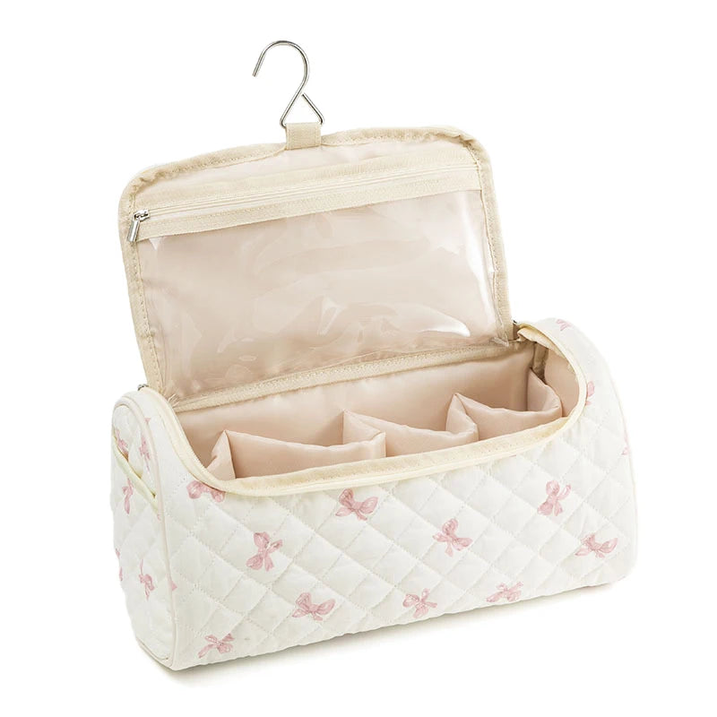 Quilted Travel Case For Cotton Hair Tools Travel Bag Hangable Storage Bags With Hanging Hook Qme StyleF