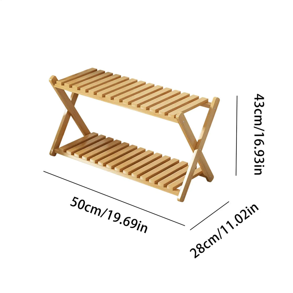 Wood Plant Stand Indoor 2 Tier Flower Pot Holder Outdoor Patio Garden Qme