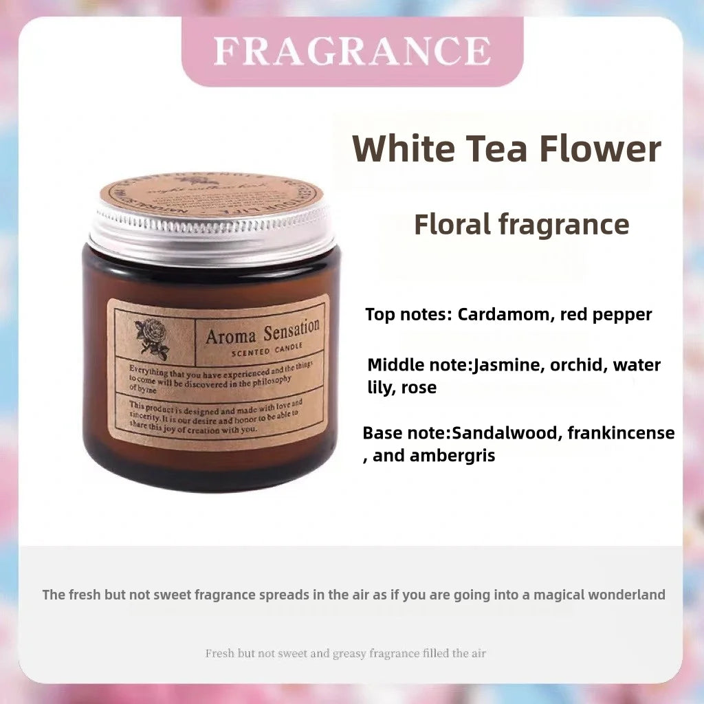 Scented Candles Smokeless Soy Candle Essential Oil Aromatic Candle Luxury Decoration Candle Wedding Gifts Party Home Decoration Qme White Tea Flower