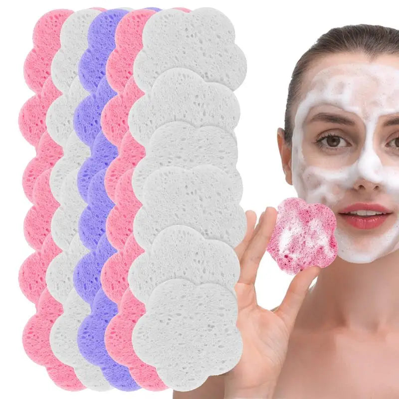 30pcs Face Cleansing Pads Makeup Removal Cotton Pad Cleansing Facial Pad Face Towel Washable Cotton Pads (Color Random) Qme