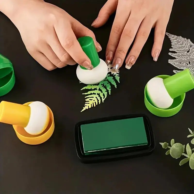 Colorful Stencil Brush Handles Ink Applicator Scrapbooking Card Qme
