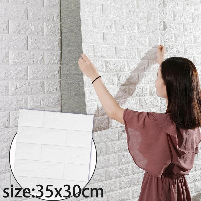 3D Wallpaper XPE Foam Material Wall Stickers for Kitchen Bedroom Living Room and Mor Self Adhesive Vinyl Wall Art Essential Qme