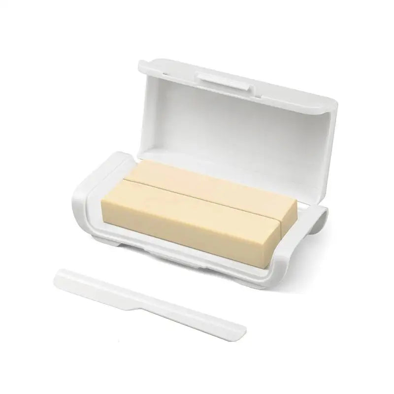 Cheese Storage Box Refrigerator Door Shelf Airtight Butter Dish Qme White