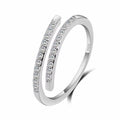 Beautiful Thin Ring Design for Lady Resizable Jewelry 925 Sterling Silver Color Sparking White Zircons Women Party Accessories Qme Default Title