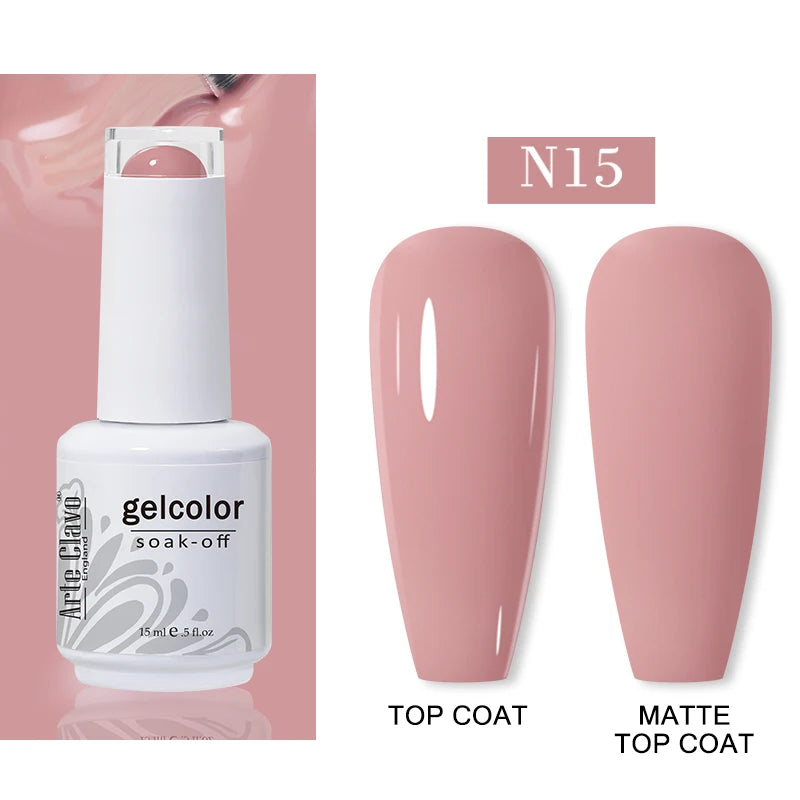 Arte Clavo15ml Gel Nail Polish Art 65 Colors Colorful Soak Off UV Qme N15