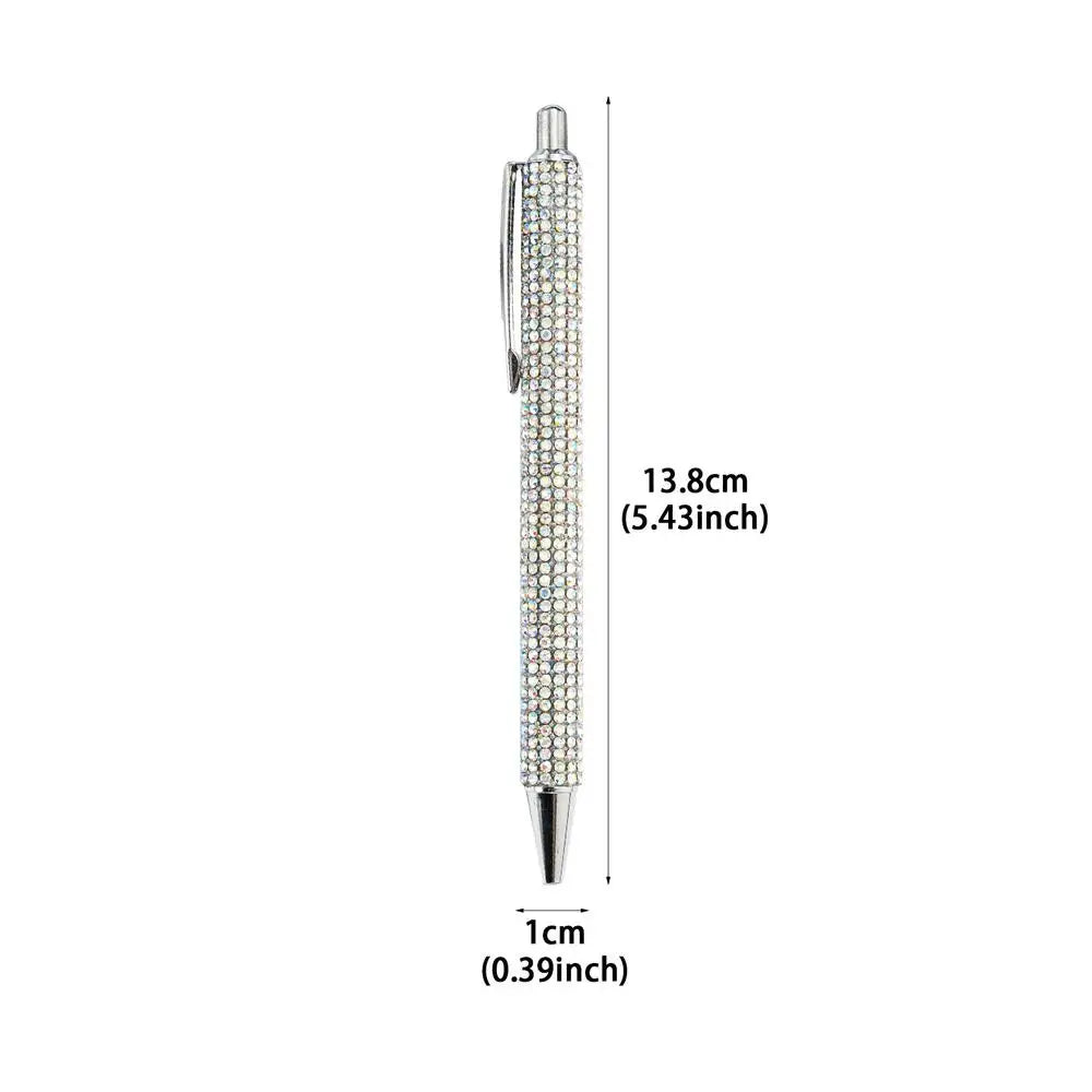 1pc Fancy Pen For Women Ballpoint Rhinestone Pens Bedazzled Wedding Bridal Writing Pen For Christmas Bridesmaid Notes Taking Qme silver
