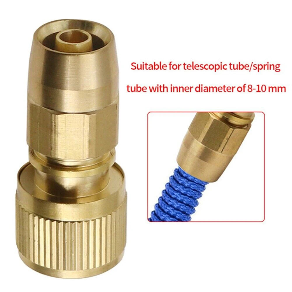 Leak-Resistant Brass Quick Connect Adaptor Used For Expandable Hose Repair And For Garden Water System Maintenance Qme Default Title