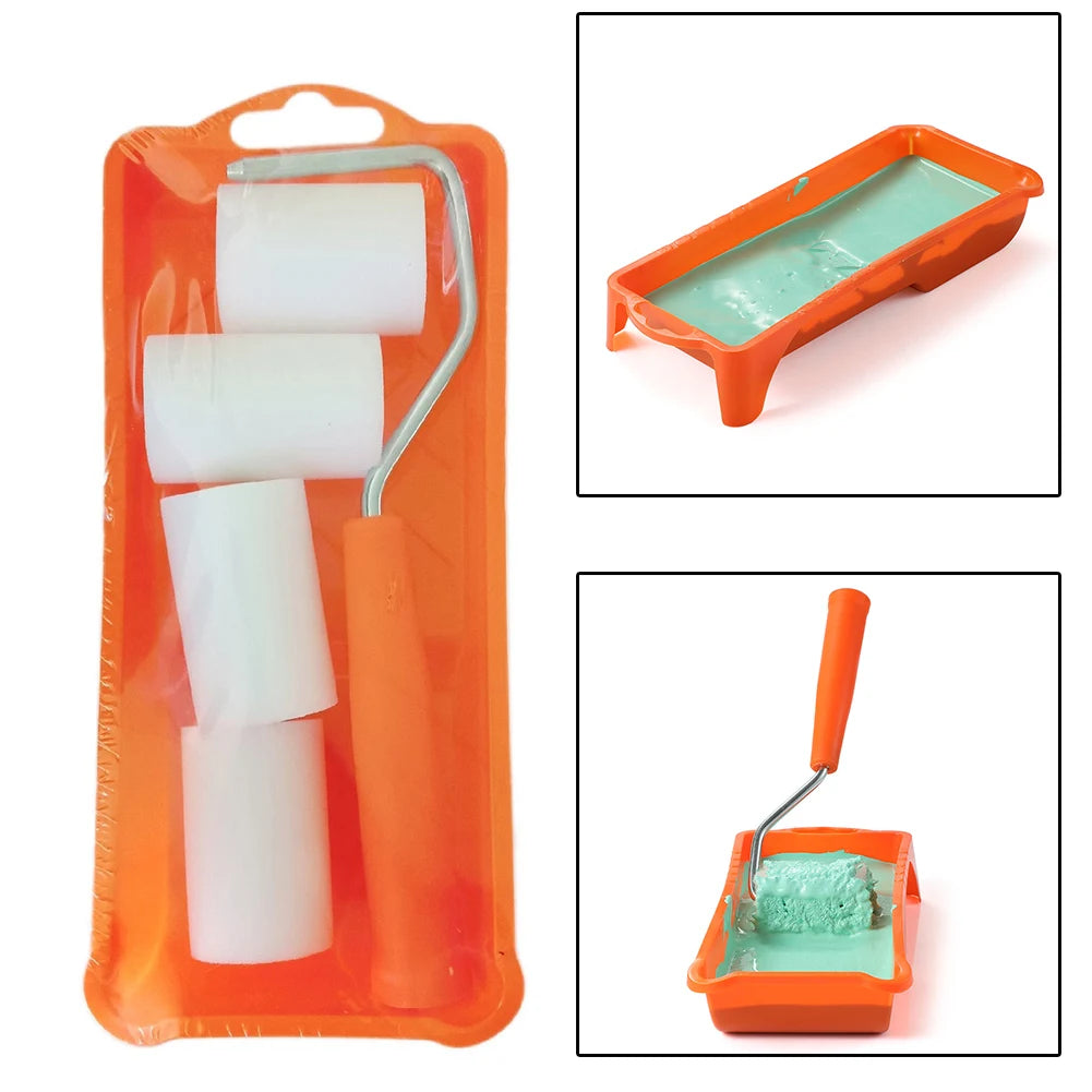 2Inch Small Paint Roller Kit High-Density Foam Paint Roller Paint Tray Liner For Wall Painting Tools Easy To Replace Qme