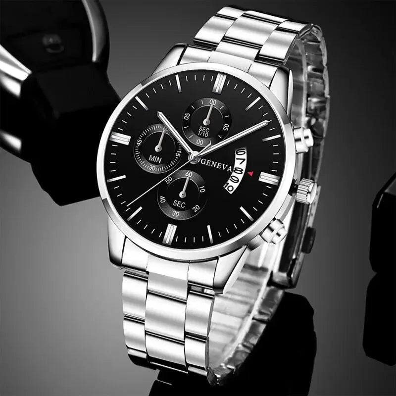 Fashion Men Stainless Steel Watch Luxury Calendar Quartz Wrist Watch Business Watches Man Clock Male Bracelet Wristwatch Qme