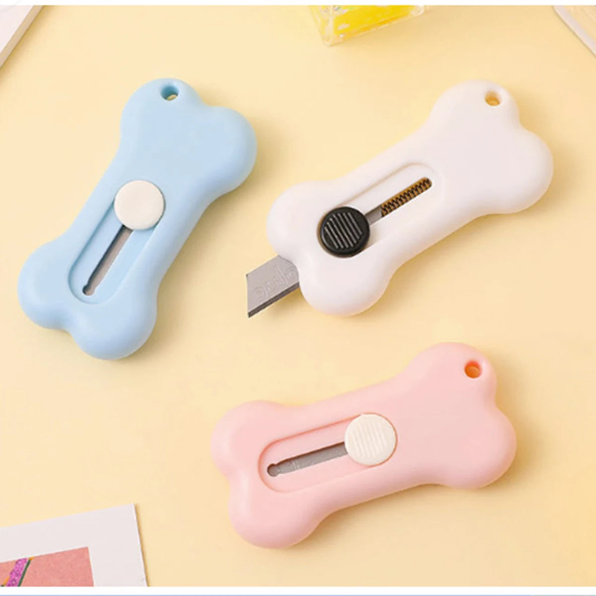 1-3pcs Cuter Mini Cartoon Bone Utility Knife Utility Letter Opener Art Paper Cutter Kawaii Stationery Knife Qme