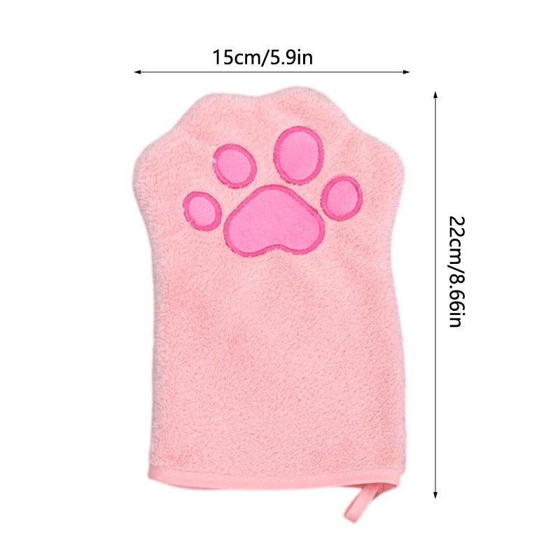 Reusable Pet Grooming Towel Soft Absorbent Quick-dry Bath Mitt Paw Qme