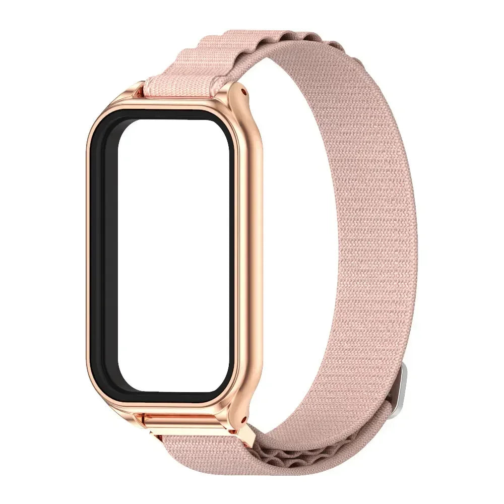 For Redmi Band 2 Strap Nylon Loop Bracelet for Xiaomi Redmi Smart Band 2 Correa Smart Watch Wrist Belt Accessories Qme PinKRG For Mi Band 8 Active