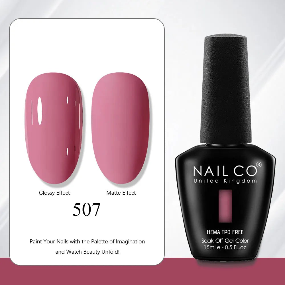 NAILCO Gel Nail Polish Nails Semi-permanent UV Varnish Glitter Glass Qme 507