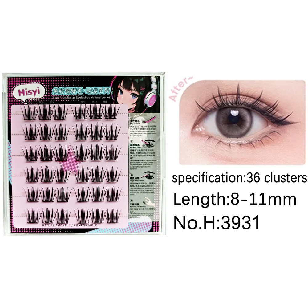 6Pairs Self-adhesive Eyelash No Glue Needed DIY Natural Glam Look Qme 02