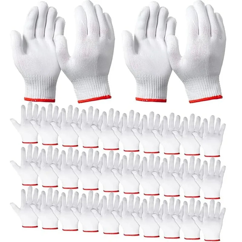 30pcs Nylon Work Gloves for Men Heavy Duty Thickened Wear Resistant Safety Gloves for Construction Repair Work Qme 30pcs