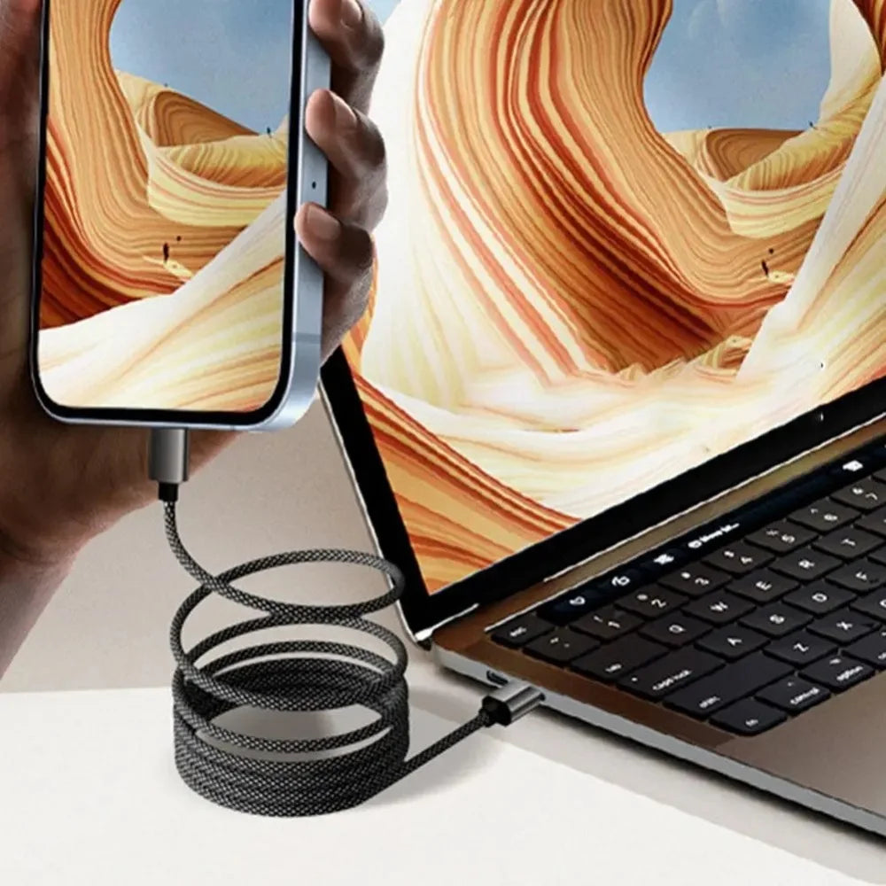 65W Type C to Type C Magnetic Suction Anti Winding Fast Charging Cable 1M USB Phone Data Charge Cable for iPhone Samsung Huawei Qme