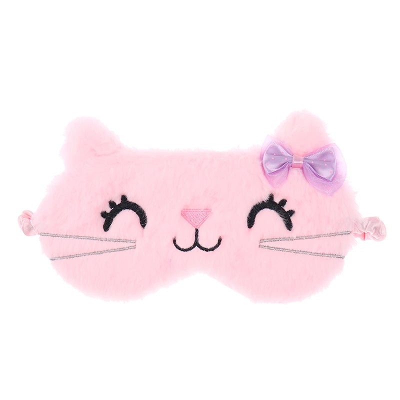Sleep Mask Kids Lightweight Eye Cover Anime Cartoon Design Travel Rest Qme Pink