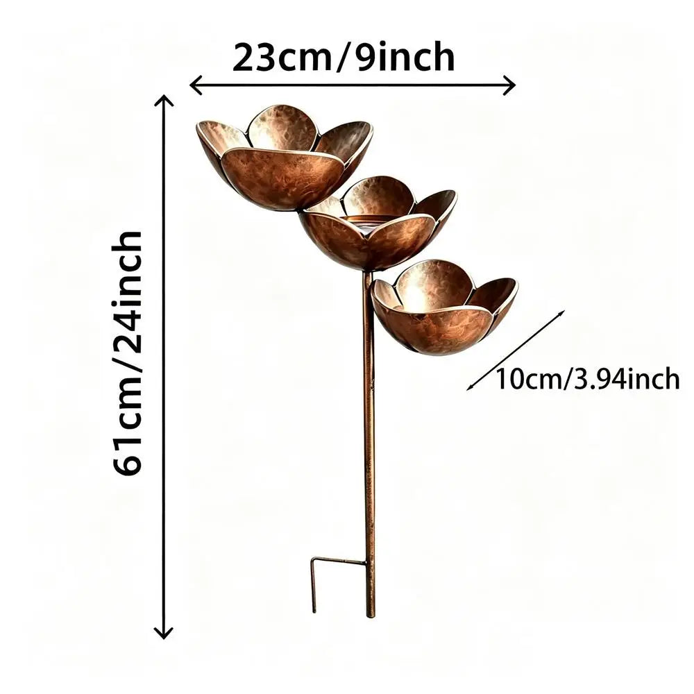 Rain Catcher Garden Stake 3-Layer Flower Outdoor Lawn Decor Bee Qme as shown China Mainland