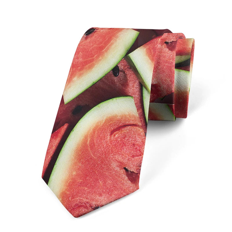 French Fries Candy Watermelon Creative Casual Tie Unisex Fashion Food Qme style5