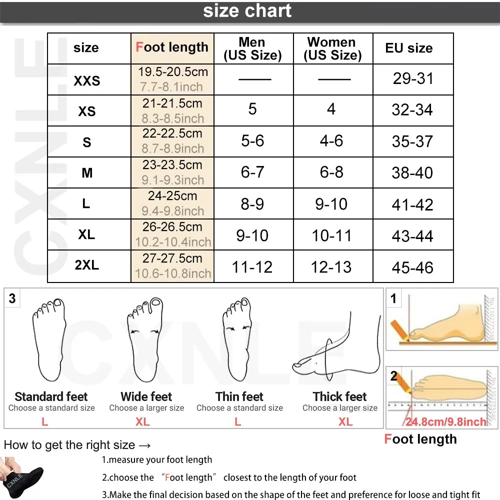 5mm Neoprene Diving Socks Wetsuit Surf Shoes Thermal Quick Dry Non-slip Swimming Boots Aqua Shoes Warm Beach Sock For Men Women Qme