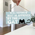 Rustic Must be Approved By the Cat Wall Hanging Decor Wood Art Plaques Sign Door Sign for Home Cat litter Decor Qme M