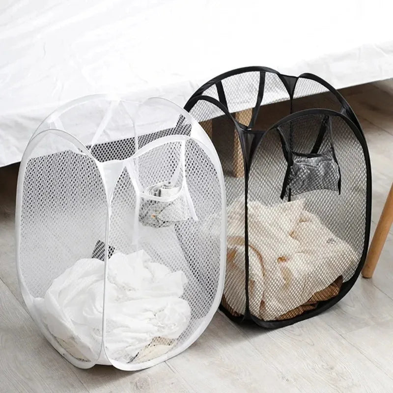 Dirty Clothes Basket Skeleton Ventilated Foldable Easy Storage Portable Large Capacity Clothes Basket Qme