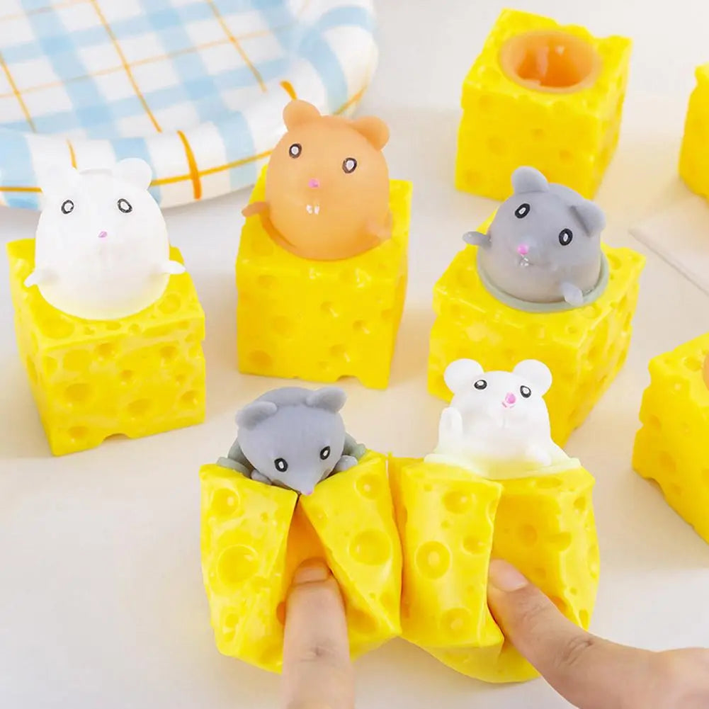 Cheese Mouse Squishy Toy Slow Rebound Stress Ball Cute Interactive Qme