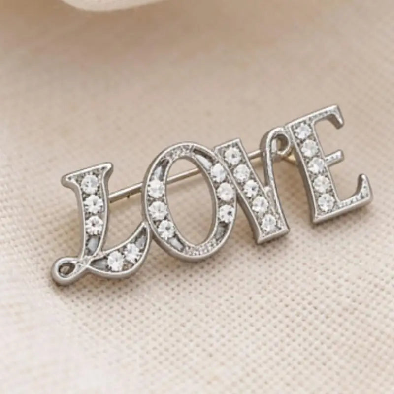 Rhinestone Letter Initial Brooch Pin, Sparkly Alphabet Lapel Pin Fashion Jewelry Gifts for Women Coat Dress Decoration Qme A