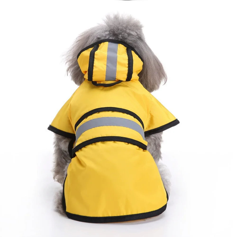 Keep Your Pet Dry And Comfortable - Adjustable Waterproof & Windproof Dog Raincoat! Qme