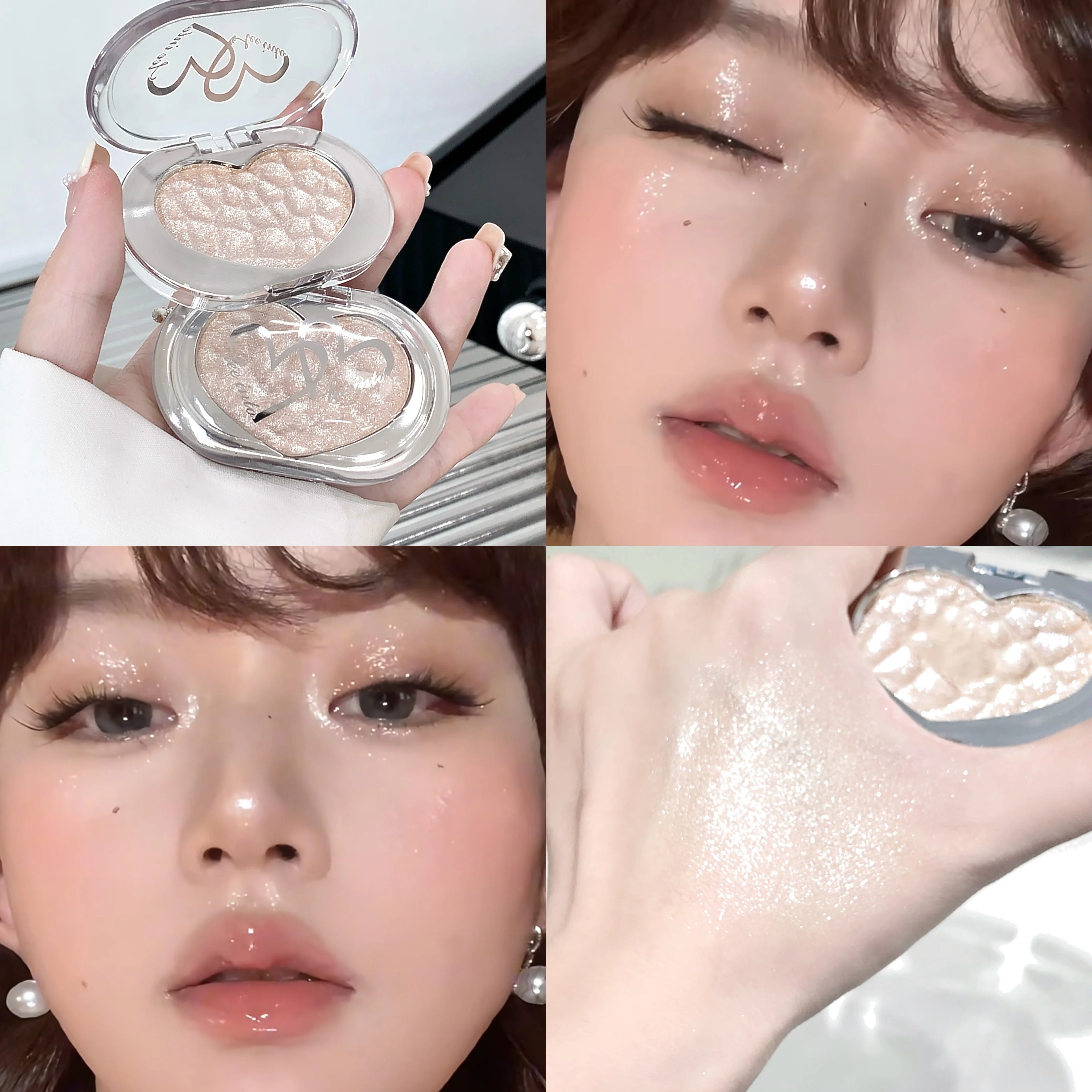 LEE INTO Highlighter Powder Pearlescent Finish Fine Shimmer Silky Qme LE05-3