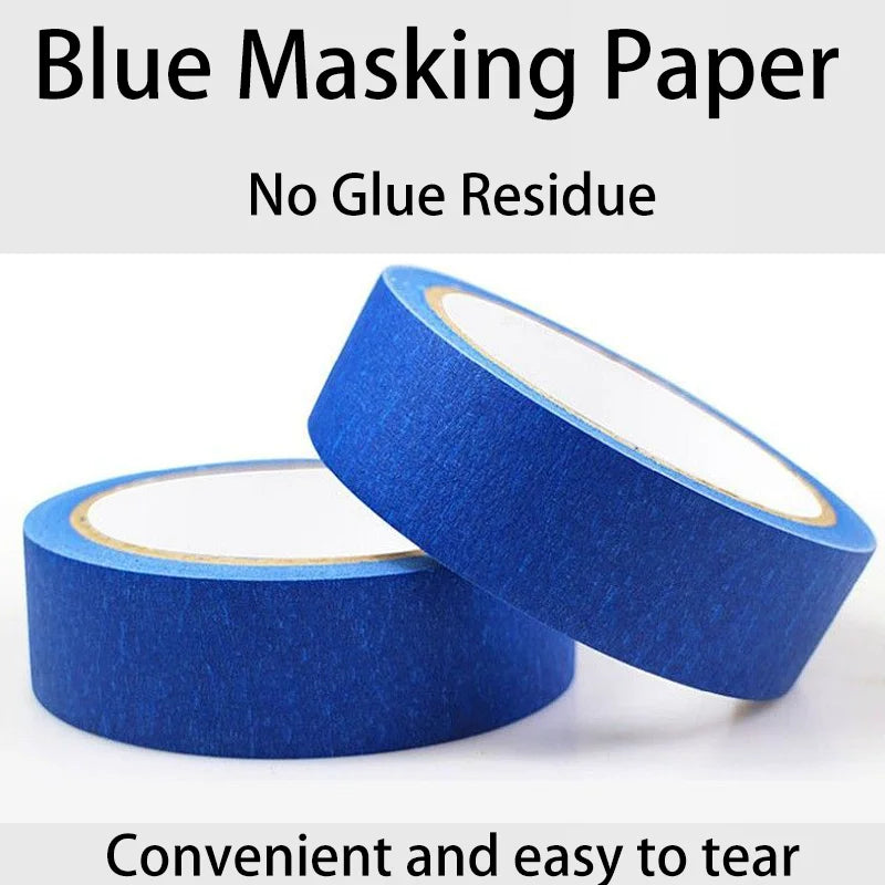 1.2cm Blue Painter Masking Tape For Painting Edges Trim Wall Ceiling Finishing Clean Trim Edge Painter's Tape Residue Free Qme