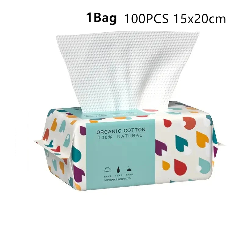 100 Counts Disposable Washcloth Thick Face Towel Make Up Soft Removing Wipes Dry Towelettes For Skin Care Qme 1Bag 15x20cm