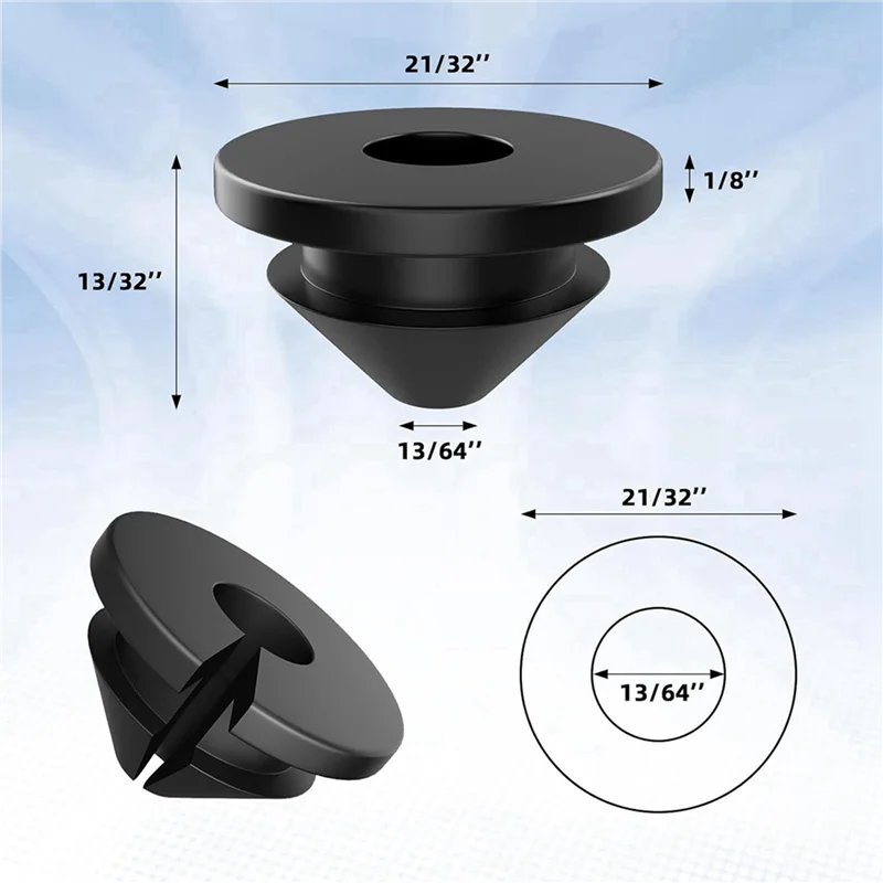 A02F-200PCS Cable Railing Rubber Grommets For 1/8Inch 5/32Inch 3/16Inch Cable For Metal Cable Railing Posts,Cable Railing Kit Qme