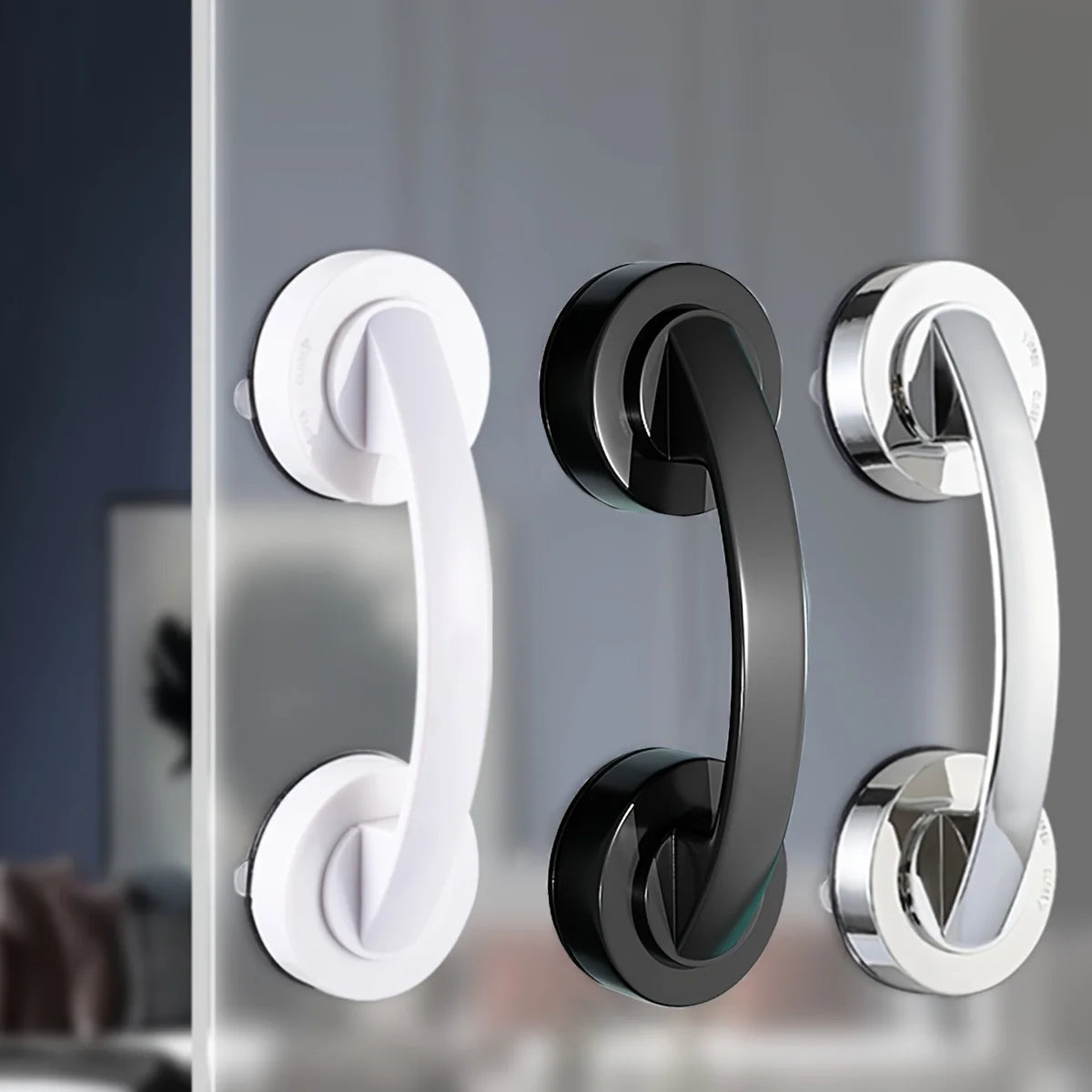 Suction Cup Door Handle No Punch Puller for Glass Sliding Door Bathroom Qme