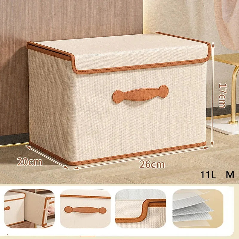 Clothes Blankets Storage Basket Clothes Storage Box with Lid for Household Use Wardrobe Underwear Storage Box Organizing Boxed Qme