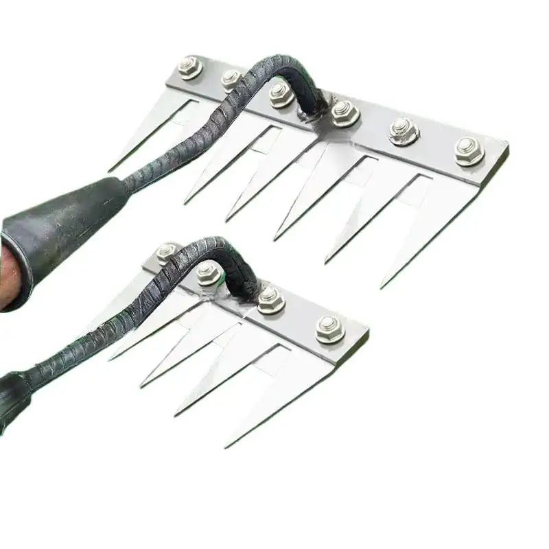 Steel Garden Weeding Rake Multi-use Agricultural Straw Hoe 5 6 Teeth Qme