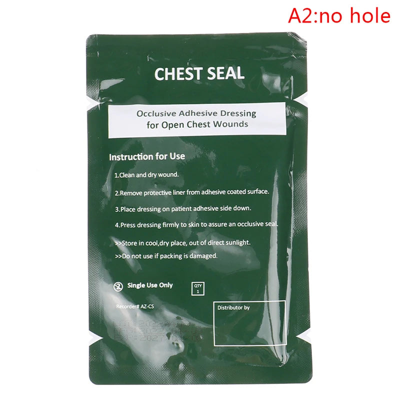 Safety Survival Emergency Trauma Sticker Chest Seal Vented First Aid Qme 2no hole