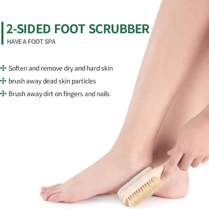 Body Brush Dry Wet Brushing 2 Sided Foot File Scrubber Exfoliating Qme