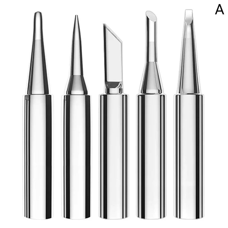 5Pcs I+B+K+2.4D+3C soldering iron pure copper 900M soldering iron head set inside hot bare copper electric soldering iron tip. Qme A