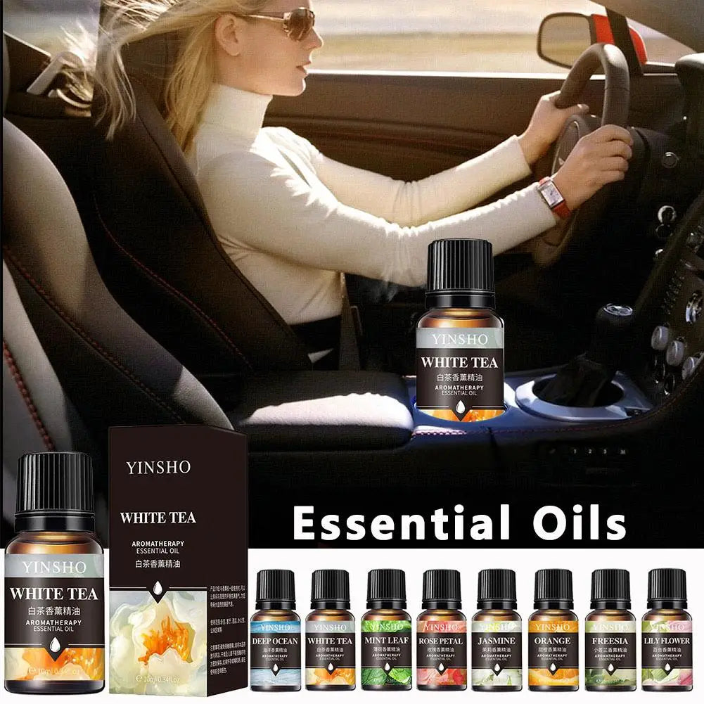 16 Flavors 10ml Essential Oils For Aroma Diffuser AirHumidifier Home Water-soluble Lavender Rose Eucalyptus White Peach Oolong Qme