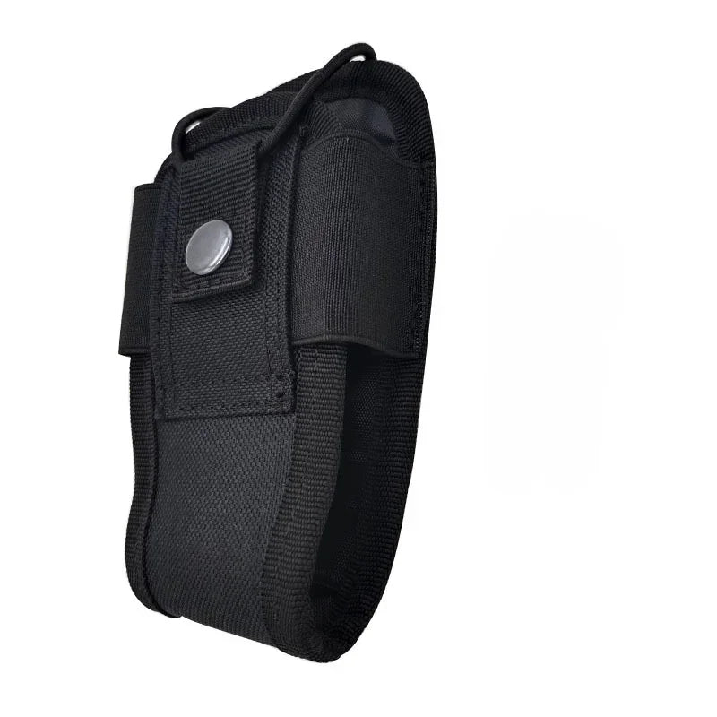Portable Radio Walkie Talkie Holster, 1000D Tactical Molle Waist Bag Holder Pocket, Carry Bag for Hunting Camping Qme black