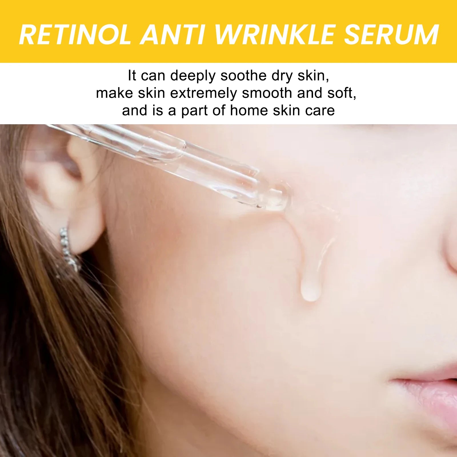 Retinol Anti-Wrinkle Serum Anti Aging Face Lifting Firming Fade Fine Lines Moisturizing Skin Care Hyaluronic Acid Facial Serum Qme