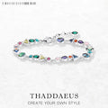 Paradise Journey Bracelets New Colourful Link Chain 925 Sterling Silver Fashion Jewelry Boho Gift For Women Qme 17-22cm