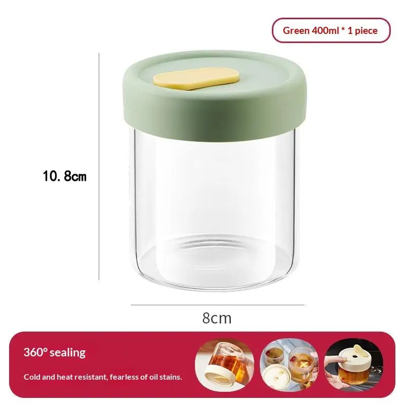 Sealed Silicone Lid Heat Resistant Microwavable Soup Juice Container Qme 400ml Green