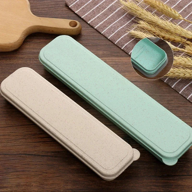 Portable Travel Tableware Eco-friendly Storage Box Case Food Grade Dinnerware Kitchen Fork Spoon Box Kid Cutlery Set Organizer Qme